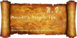 Maczák Virgília névjegykártya